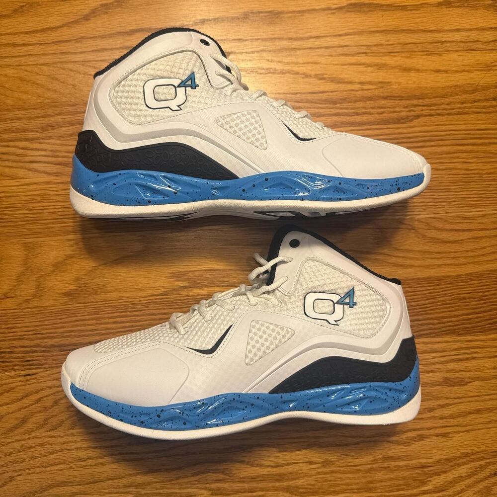 Q4 Sports Men's Basketball Shoes - Bright White and Aster Blue and Black